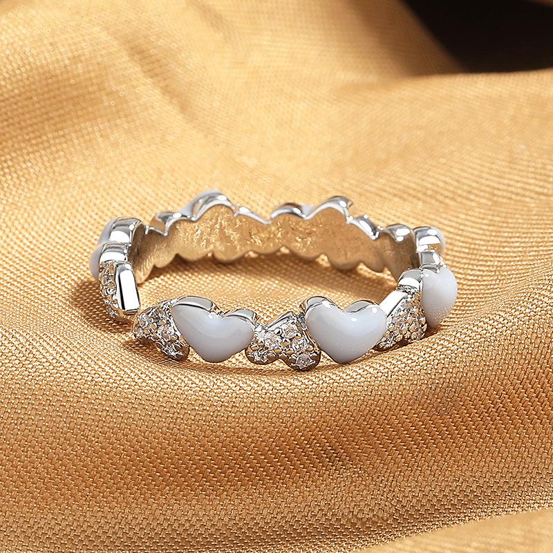 2026 Love Open Ring Women s Two-piece Set Design Advanced Sense Ring Fashion Personality Index Finger Ring Pair Ring :Resizable