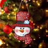 1pc Three-dimensional Christmas snowman wooden pendant holiday party porch decoration hanging wood chip hanging ornament