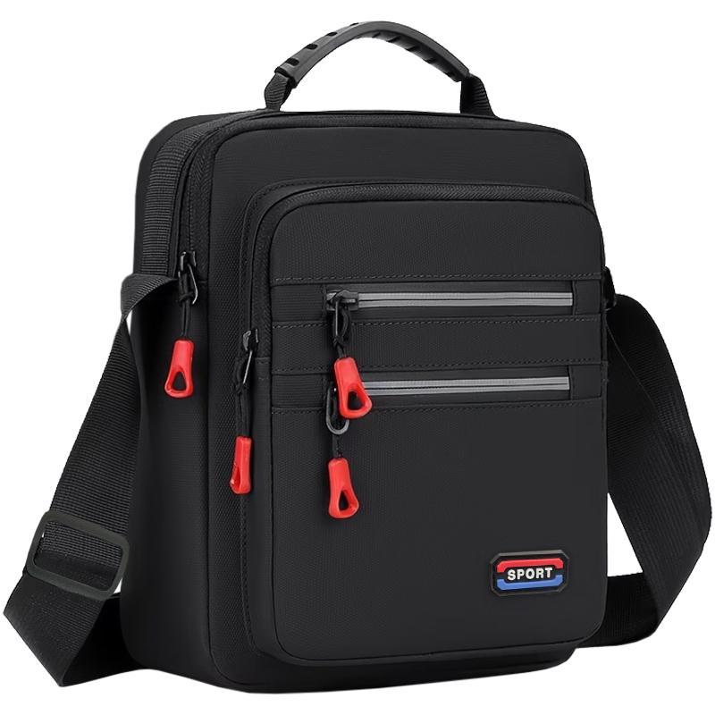 Classic Multi‑pocket Sport Shoulder Bag Durable Water‑resistant Nylon Crossbody Handbag for Men Everyday Casual Wear
