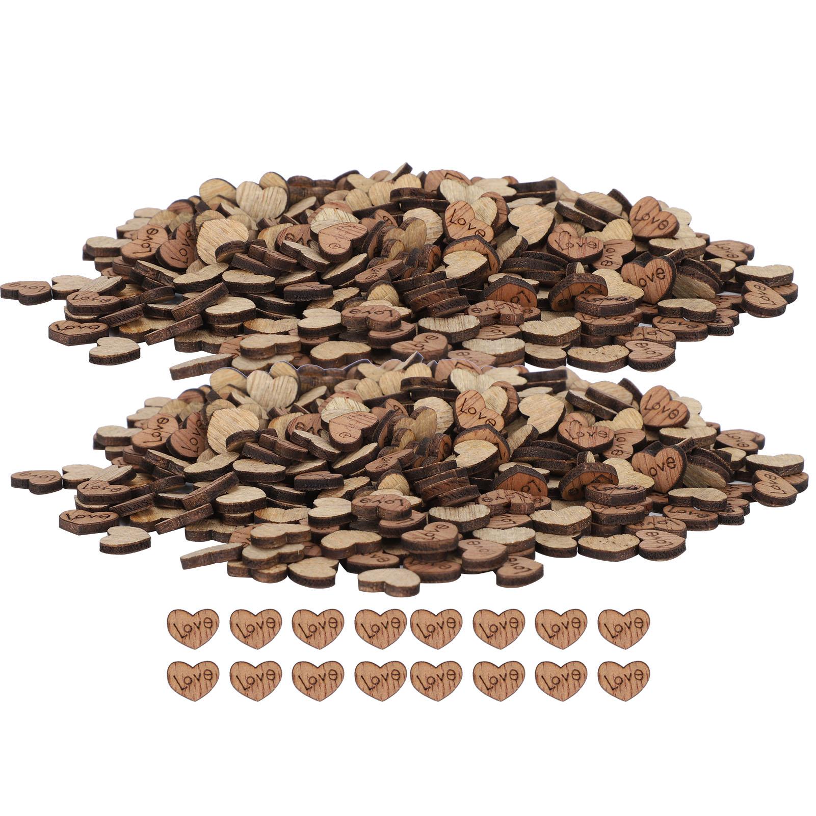 

300Pcs Wooden Heart Confetti Natural Craft DIY Ornament Valentine s Day Wedding Decoration