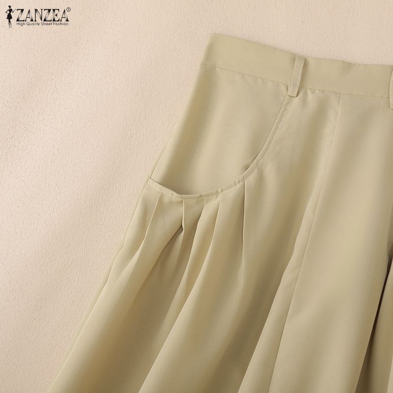ZANZEA Women Casual Solid Color Loose Midi Skirts