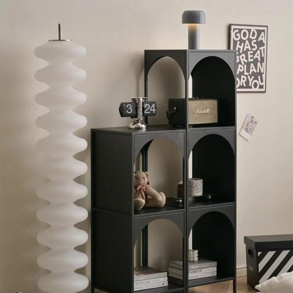 Nordic Metal Coffee Table Modern Side Tables with Storage Space Creative Landing Rack Bookshelf Bedroom Side Table Living Room