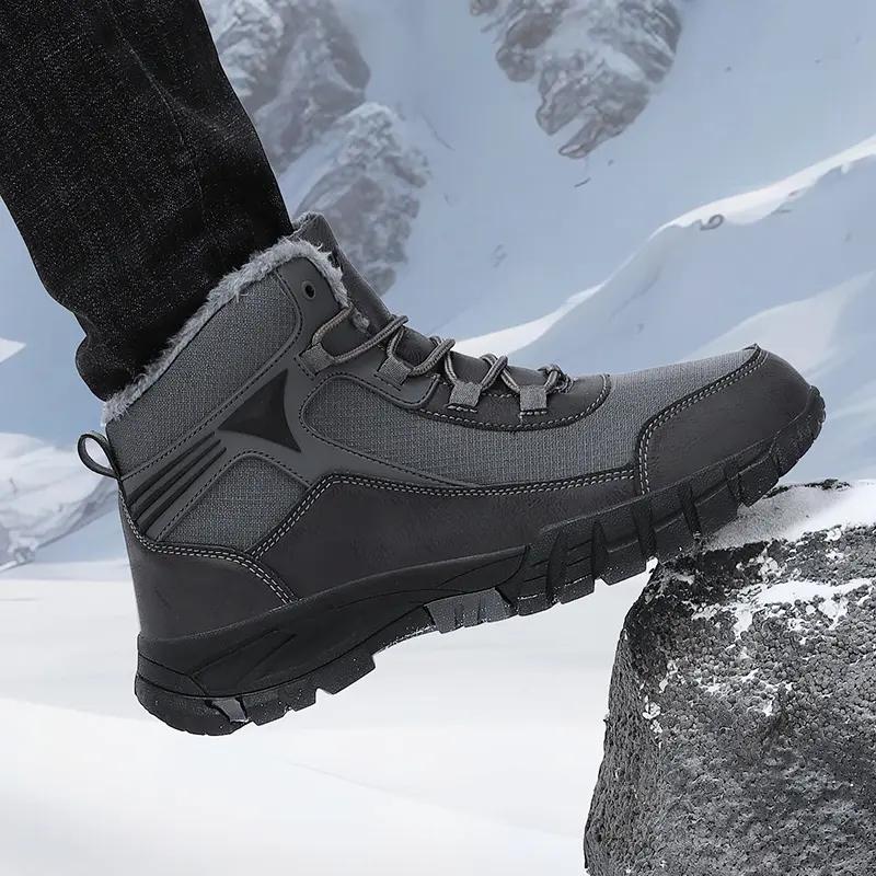 Men's Boots Winter Warm Fashion Cotton Shoes Thick Sole Casual Ankle Boots Outdoor Waterproofing Work Boots Male Free Shipping