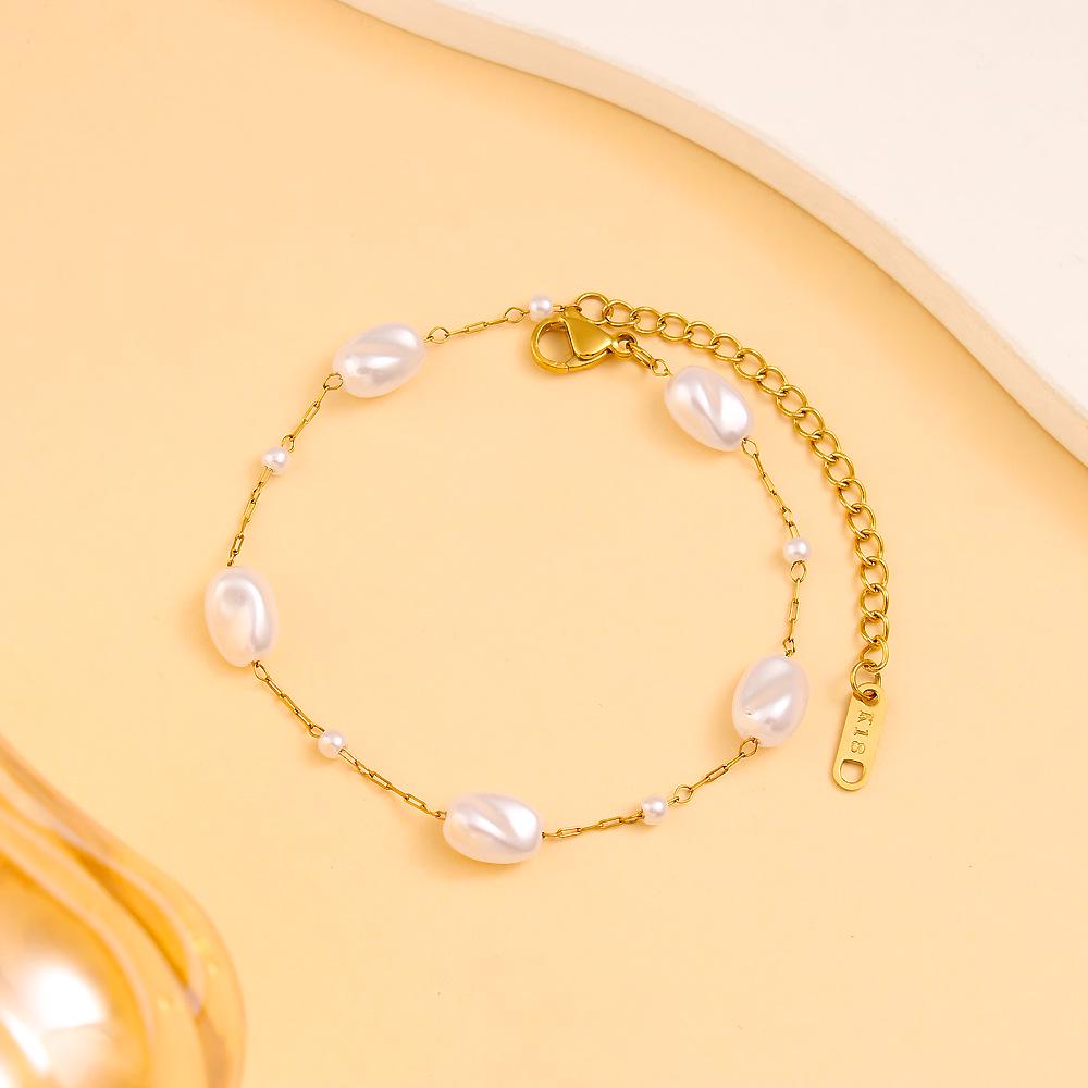 Retro Pearl Beaded Bracelet Necklace - Elegant Light Luxury Collarbone Jewelry