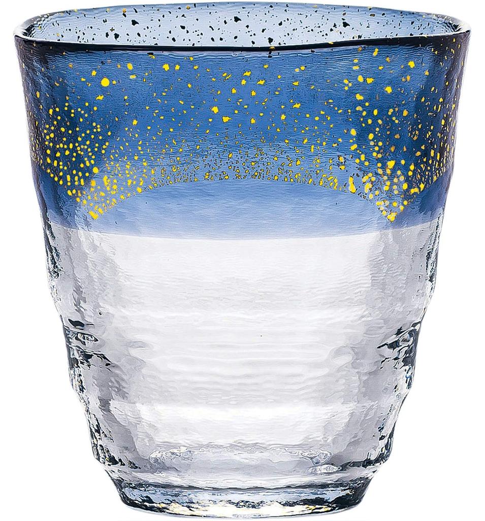 Toyo Sasaki Glass Warm Hot Water Shochu Glass Blue Gold Leaf 300ml Made In Japan Shochu Glass Glass Cup Glass Beer Glass Highball Glass Gift Present