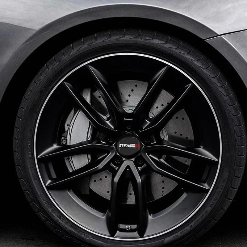 4Pcs Aluminum Metal Emblem Car Wheel Center Hub Caps Sticker Badge For Nissan Nismo 350Z 370Z GTR Patrol Juke X-Trail Qashqai