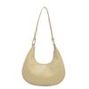 Shoulder Pouch PU Shoulder Bag Solid Color Hobo Bag Elegant Crescent Moon Underarm Bag  Travel