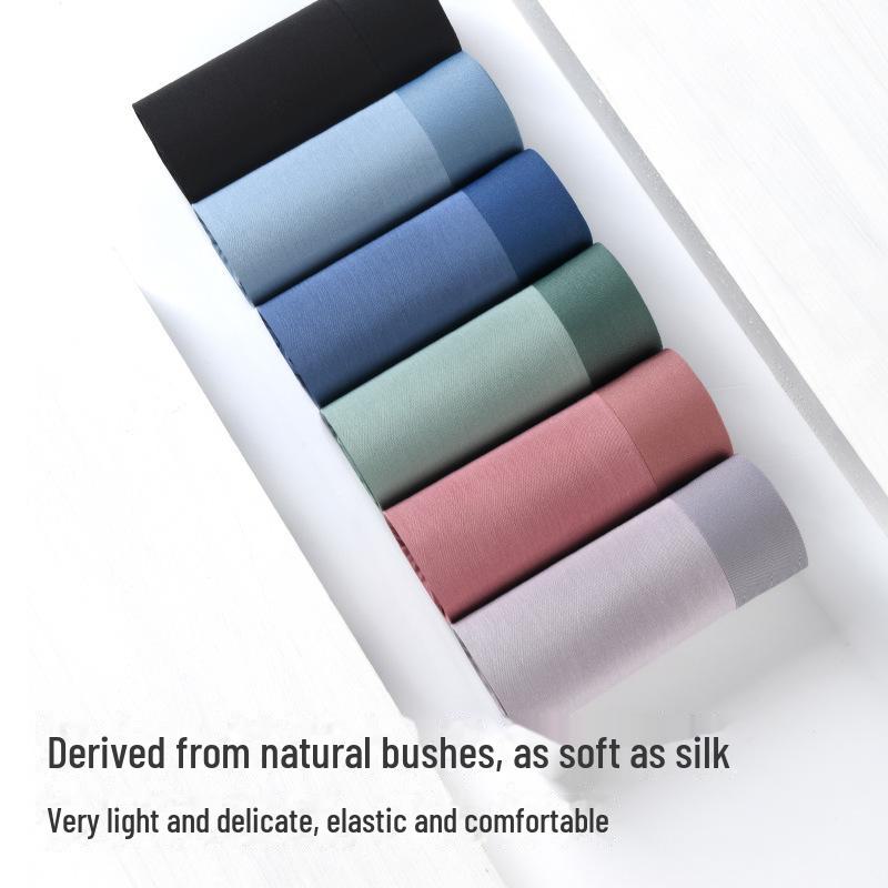 Recycled Fiber Men's Seamless Antibacterial Modal Boxer Briefs - Breathable and High Quality