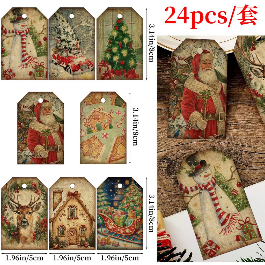 Christmas Party Decoration Label Card Christmas Tree Old Man Gift Gift Hemp Rope Listing