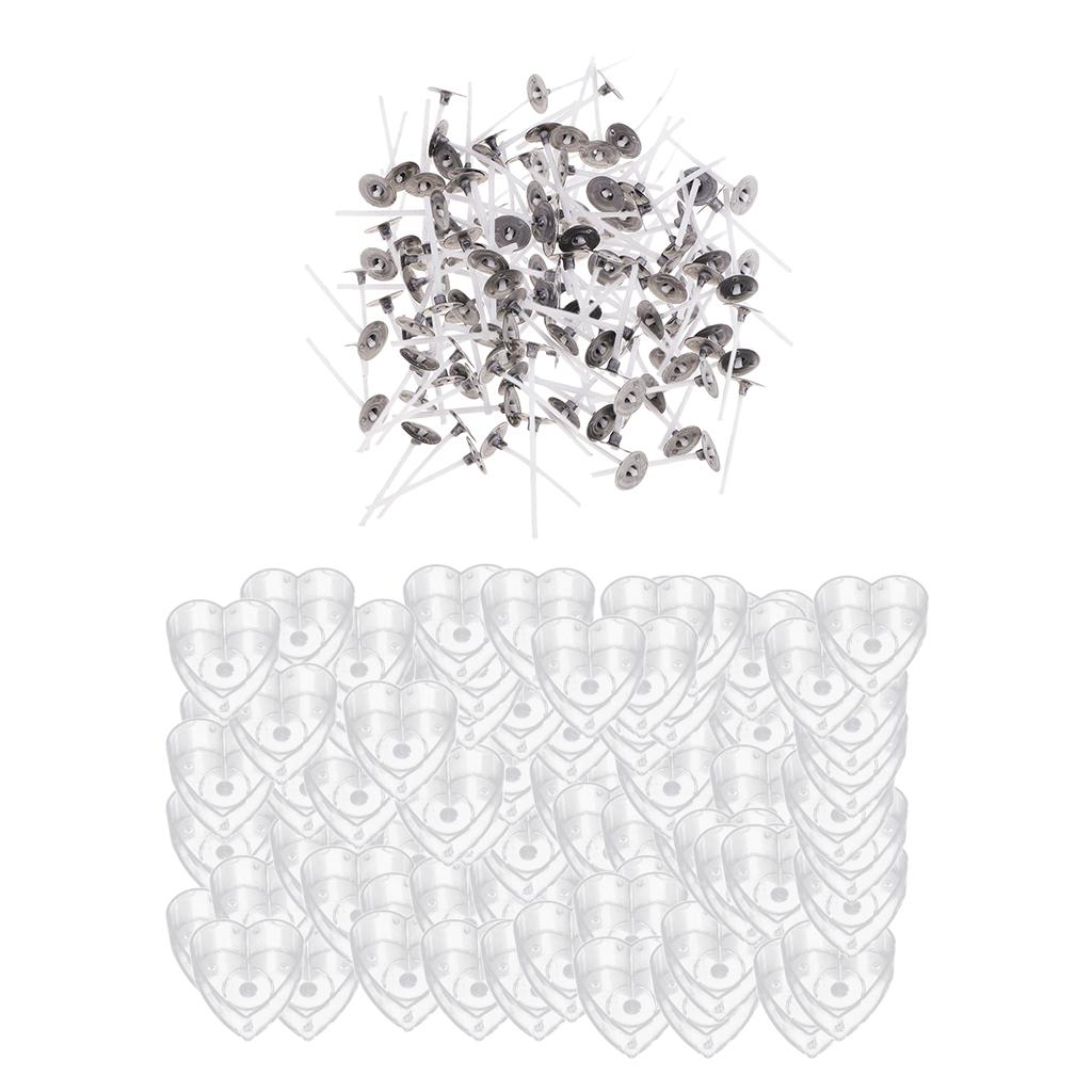 100pcs Clear Tealight Cup Heart Wax Shaping For DIY Scented Candle