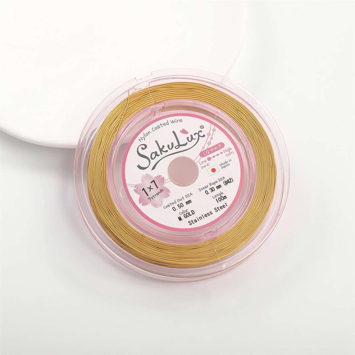 

Сохраняющая цвет японская стальная проволока для украшений ручной работы: Жемчуг, Золото, Серебро для серег, браслетов, плетения проволокой и аксессуаров для бисероплетения 1m per pack