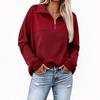 Women's Half Zip Loose Fit Long Sleeve Top Casual Pullover for Fall and Winter Wear