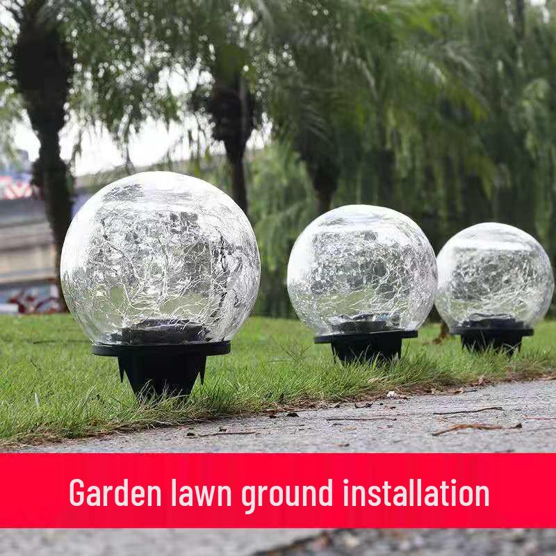 Solar-Powered Glass Crackle Light - Outdoor Garden Decoration, Creative Hanging Mason Jar for Christmas & Wishing Lights