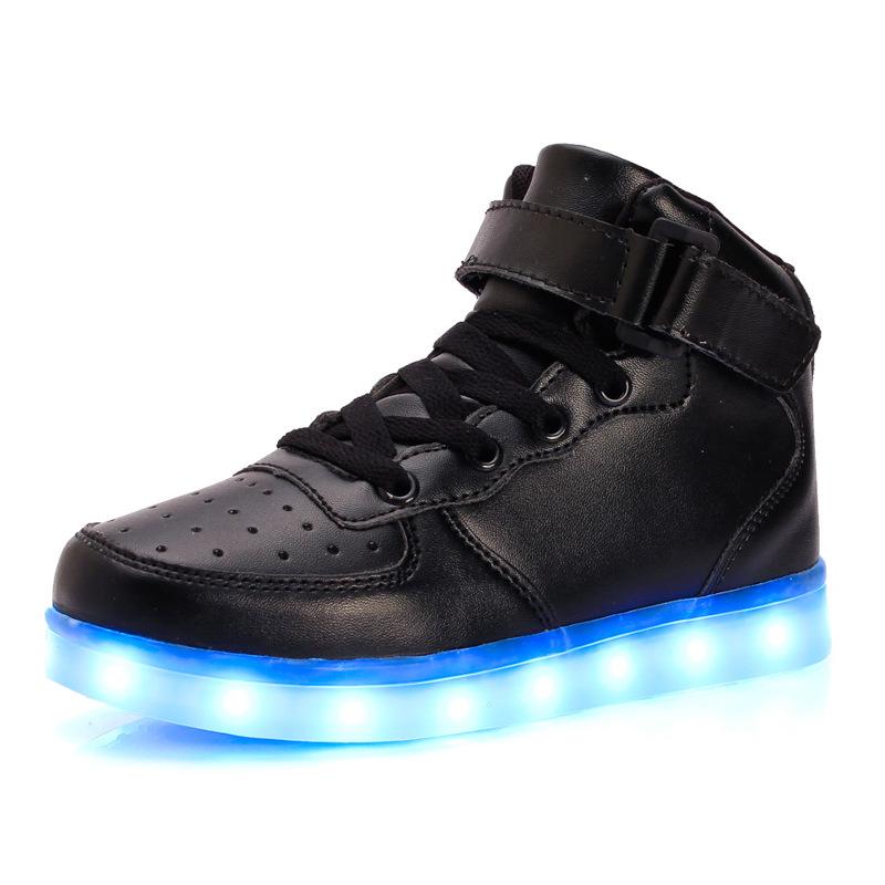 LED Light-Up High-Top Kids' Fashion Sneakers