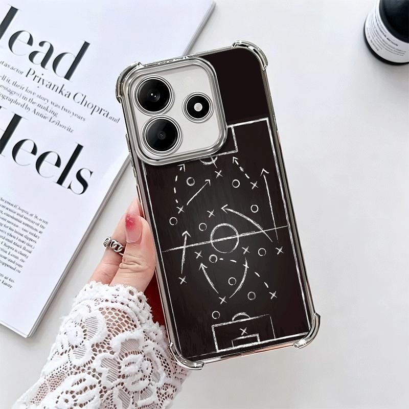 

Football Soccer Tactics Time Plating Phone Case For Xiaomi Redmi Note 14 15 Pro Plus 13 12 11 11S 11T 10 9S 9 5G Anti-Fall Airab Redmi Note 10 4G
