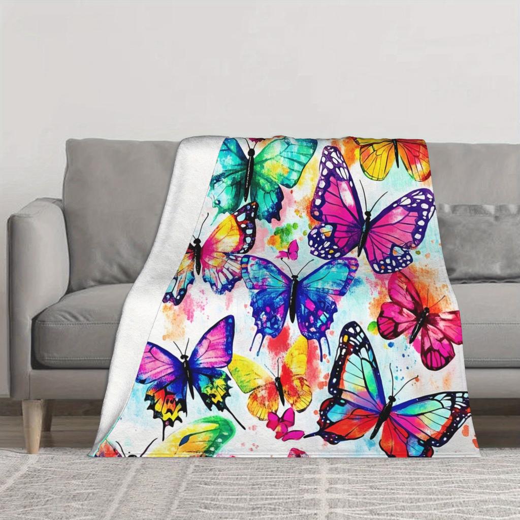 Butterfly Blanket Beautiful Butterfly Throw Blanket Ultra Soft Flannel Colorful Butterflies Blanket Gifts for Adults