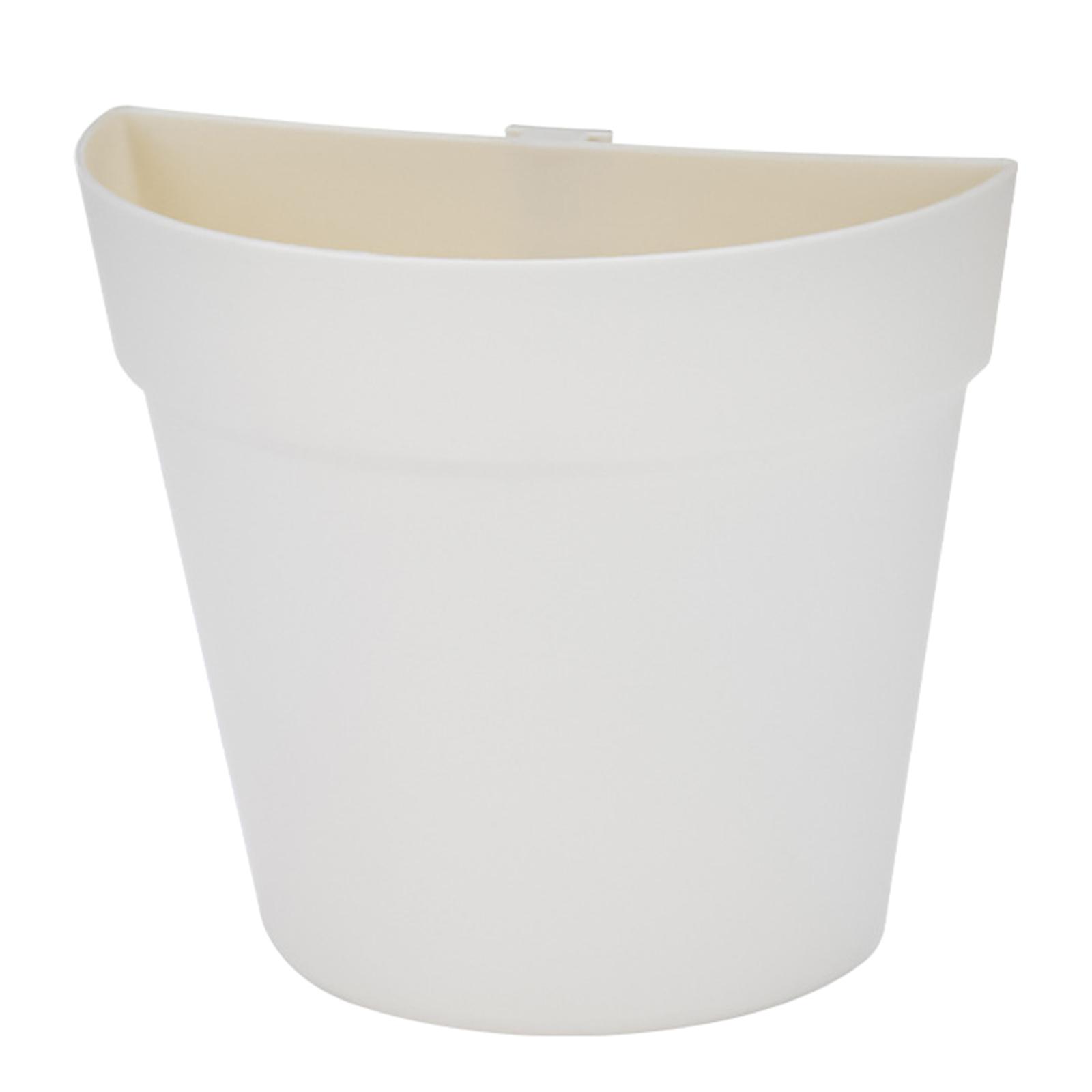 

Настенный цветочный горшок в форме полукруга, пластиковый контейнер для растений, для внутреннего и наружного декора балкона и сада бежевый