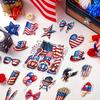 14/17/23/24Pcs USA Independence Day Refrigerator Magnet Waterproof PVC Patriotic 4th of July Festival Cartoon Magnetic Decoration Ornament