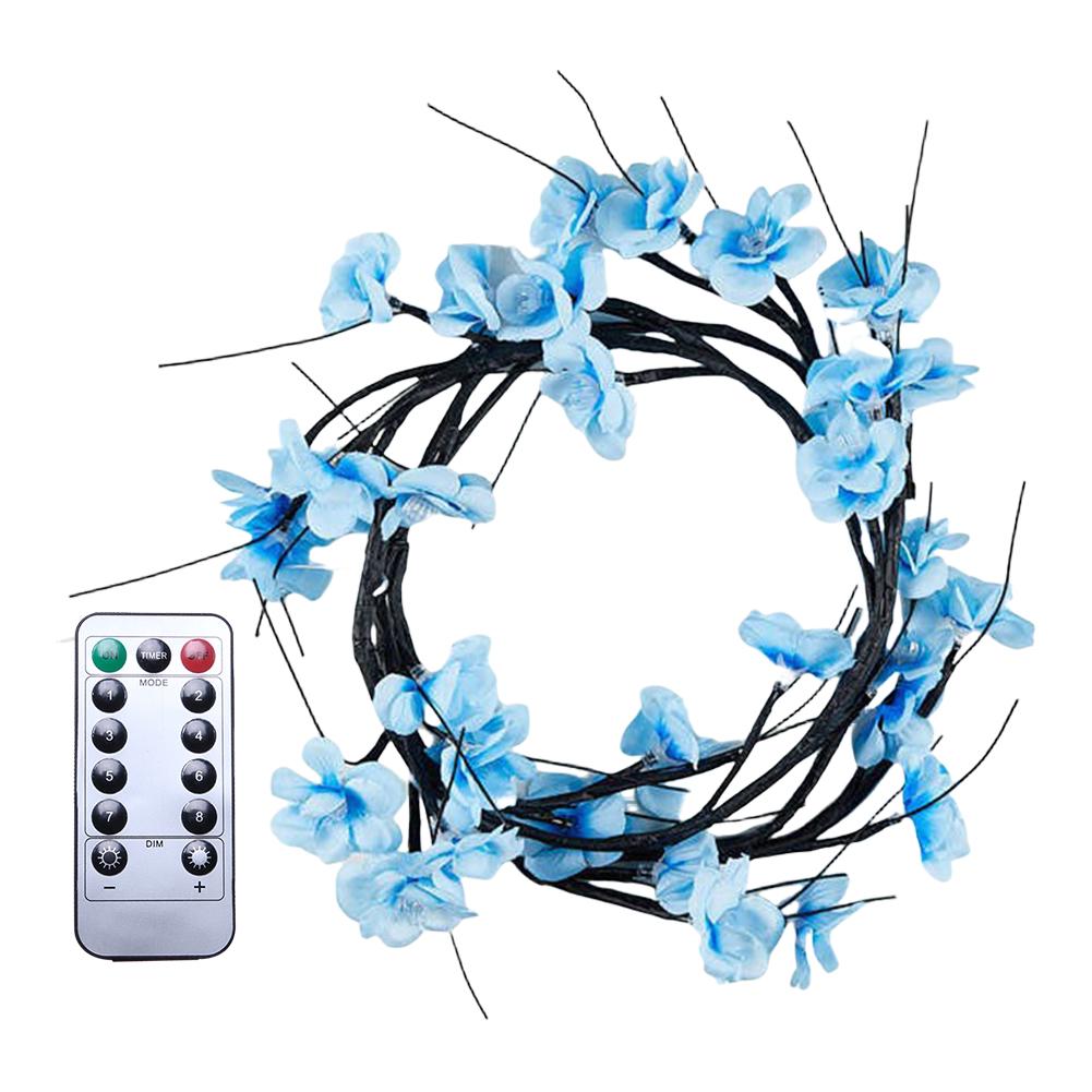 Flower String Lights with Remote Control Artificial Flower Vine Light Bendable DIY Fairy Light USB Plug In for Living Room 1.6m Rose