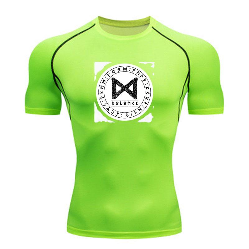 Men's Compression Fitness Sport T-Shirt, Rune Balance Print