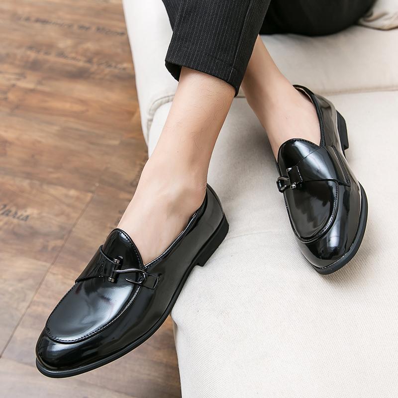 Fashion Leather Shoes Man Casual Loafers Luxury Design Slip on Male Dress Shoes Leisure Style Big Size Good Wear-resistant Sole