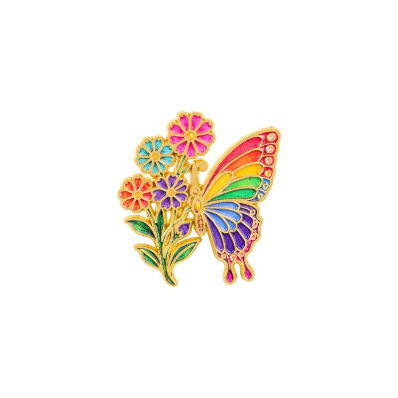1/6Pcs Vintage Floral Butterfly Brooch Colorful Insect Enamel Pin Set For Coat Collar Lapel Pins Metal Badges Jewelry Gift