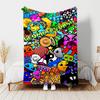1pz Coperta Stampa Geometry Dash, Coperta Leggera per Divano, Letto - Morbida e Calda, Regalo per Tutte le Stagioni come Natale, Halloween