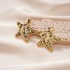 Acrylic Pentagram Pleated Glossy Steel Needle Stud Earrings Versatile Earrings