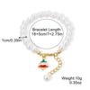Christmas Tree Rice Beaded Chain Santa Cartoon Pendant Bracelet  Women