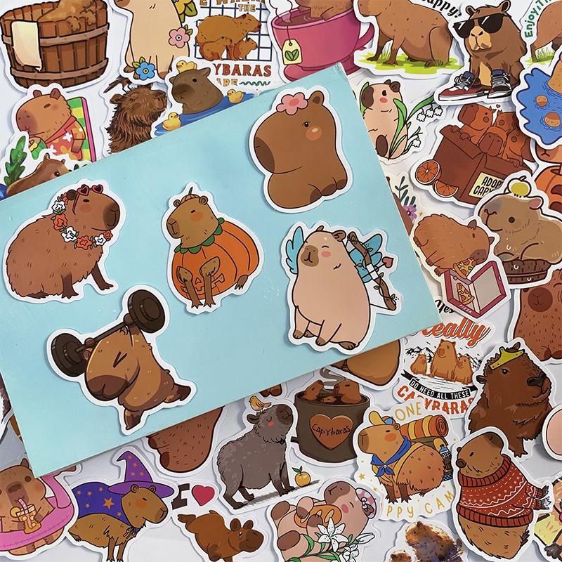 50Pcs Anime Sailor Capybara Stickers Kawaii DIY Luggage Water Bottle Phone Case Waterproof Cartoon Sticker for Kids Toys