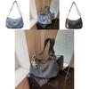Simple Denim Tote Bag With Large Size And Zipper Closure For Daily Outfit Accents