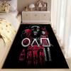 "Black Carpet with Red Abstract Design and Game Character Print" Suitable for Use As an Anti-slip for Living Room Bedroom Sofas