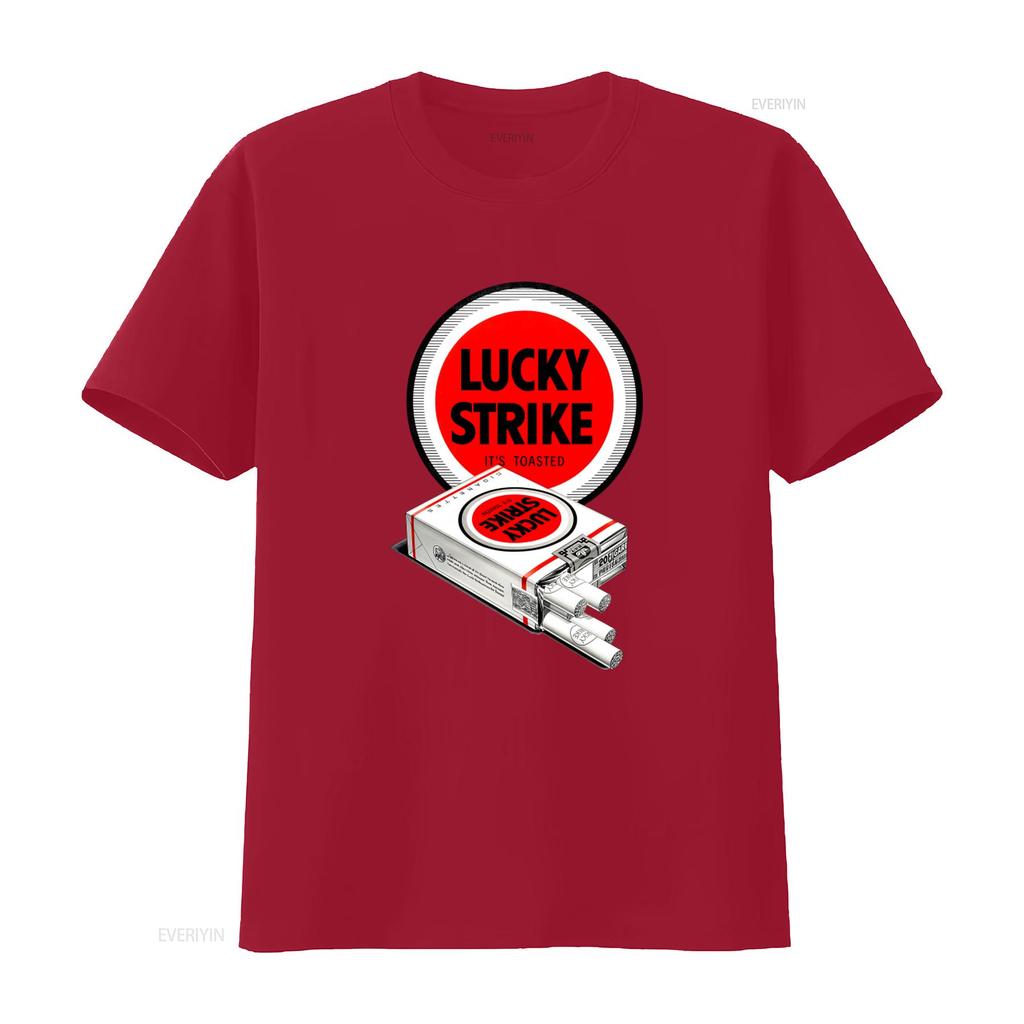 Lucky Strike Cigarettes Retro Inspired T Shirt for Vintage Print Fashion Vintage Washed Graphic Soft Casual Unisex Comfortable
