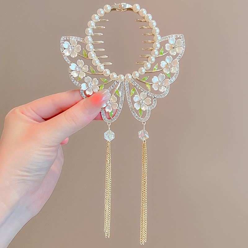 Women's Tassel Rhinestone Hair Clip Exquisite Glitter Maruko Headband Hair Clip  Valentine's Day Gift For Girlfriend Wife