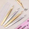 Stainless Steel Eyelash Extension Tweezers Curved Tip Tweezers Lash Applicator Extension Supplies DIY 3D 6D Makeup Beauty Tools