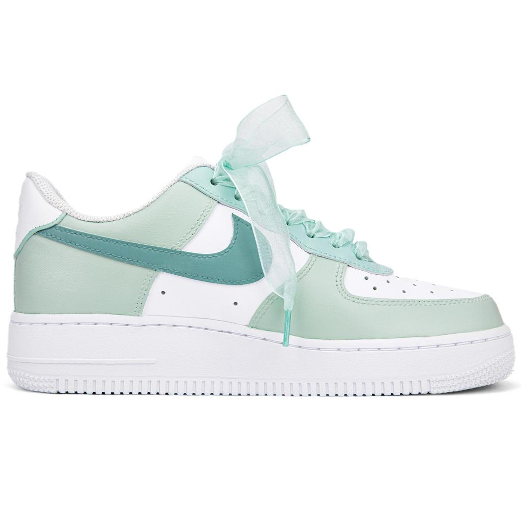 Nike Air Force 1 Slip Resistant, Abrasion Resistant, Lightweight Low top Skateboard Shoes Women's White Green DD8959-100(Team18-AF1)