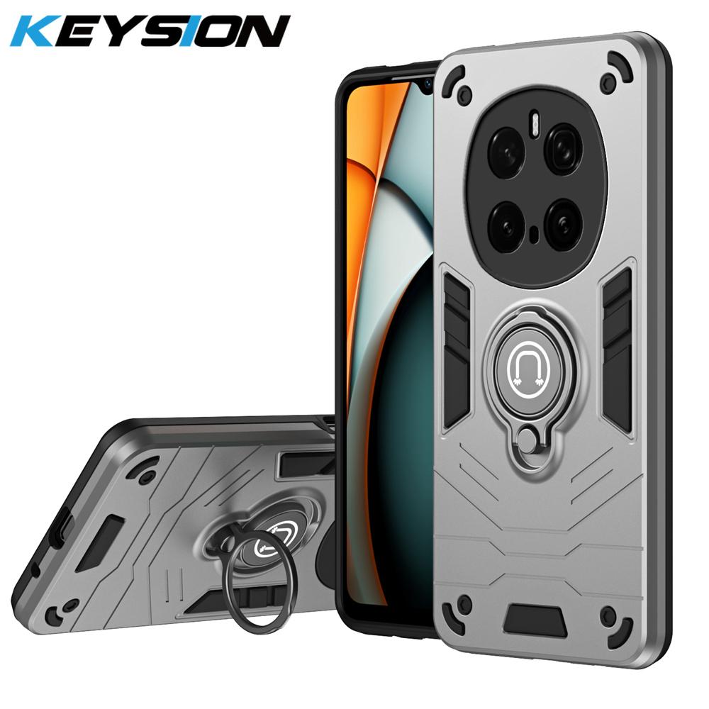 KEYSION Wstrząsoodporne etui na HONOR Magic 7 Pro 5G Pierścień ochronny na aparat Podstawka Tylna pokrywa telefonu dla Huawei Magic 7 Pro 5G