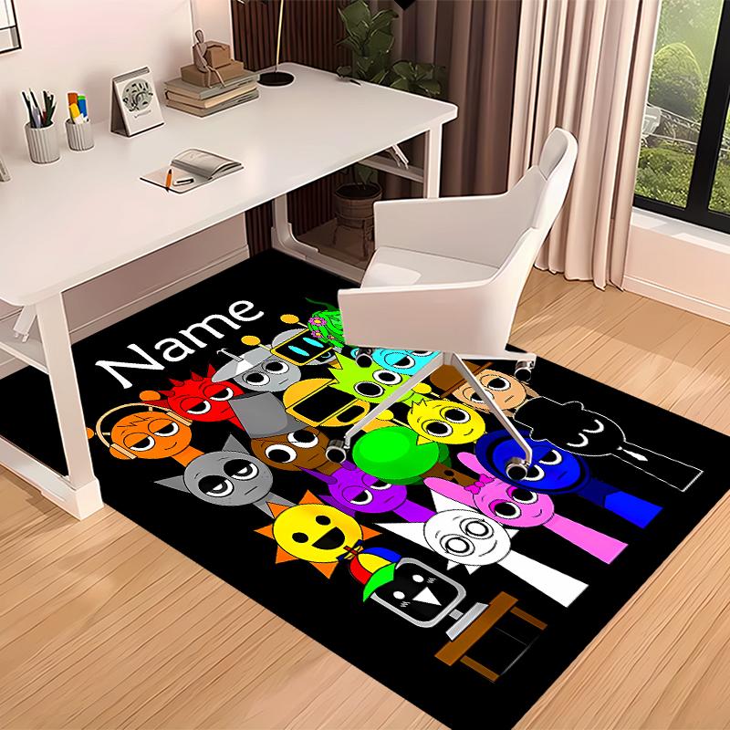 Custom personalization Sprunki themed Print Area Rug - Soft, Washable Non-Slip Indoor Mat,Living Room,Home&Office Decorative Rug