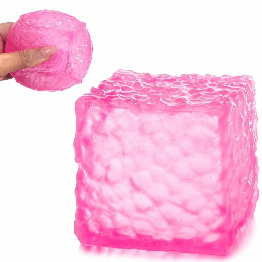 Ice Cube Squishy Toy Stress Relief Fidget Squeeze Sensory Gel Cube Soft Decompression Toy for Kids Adults