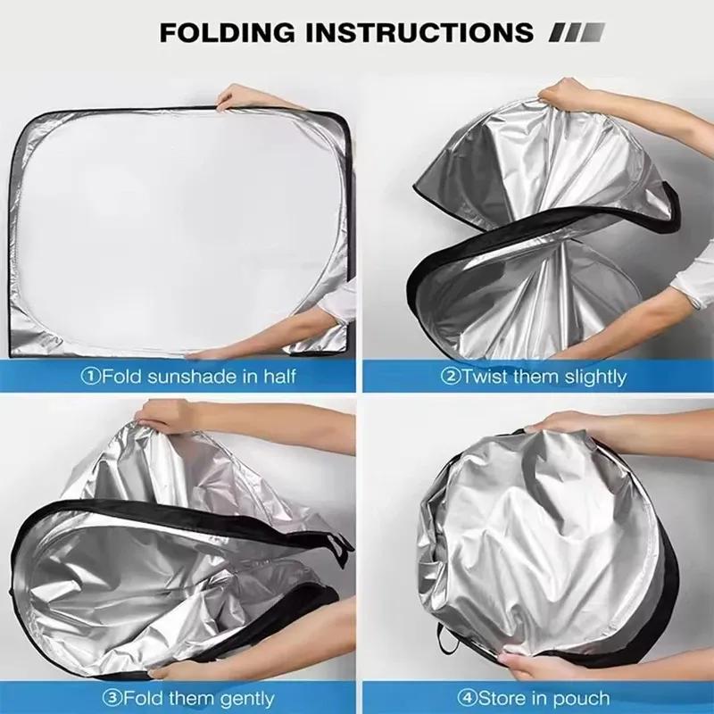 Foldable Car Windshield Sun Shade UV Block Heat Insulation For Mercedes Benz Maybach GLS Interior Protection Accessories