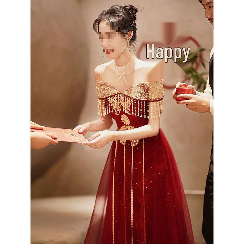 Элегантное летнее китайское свадебное платье для невест 2023 XS