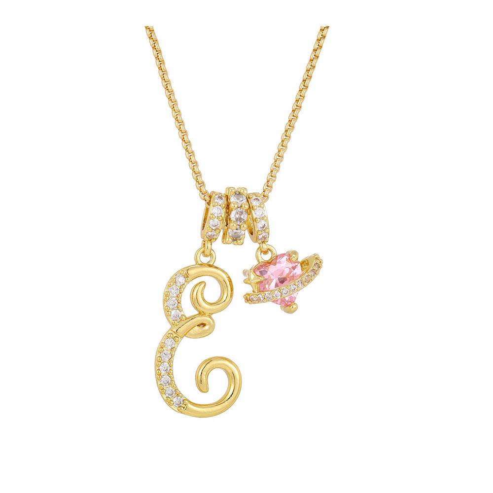 Women's Initial Heart Necklace Name Art Design Letter Jewelry Chain Adjustable Accessories