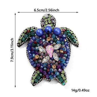 3D Marine Animal Patches Handmade Seahorse Beaded Patches Crab Starfish Cartoon Patches For DIY Craft & Cloth Decoration