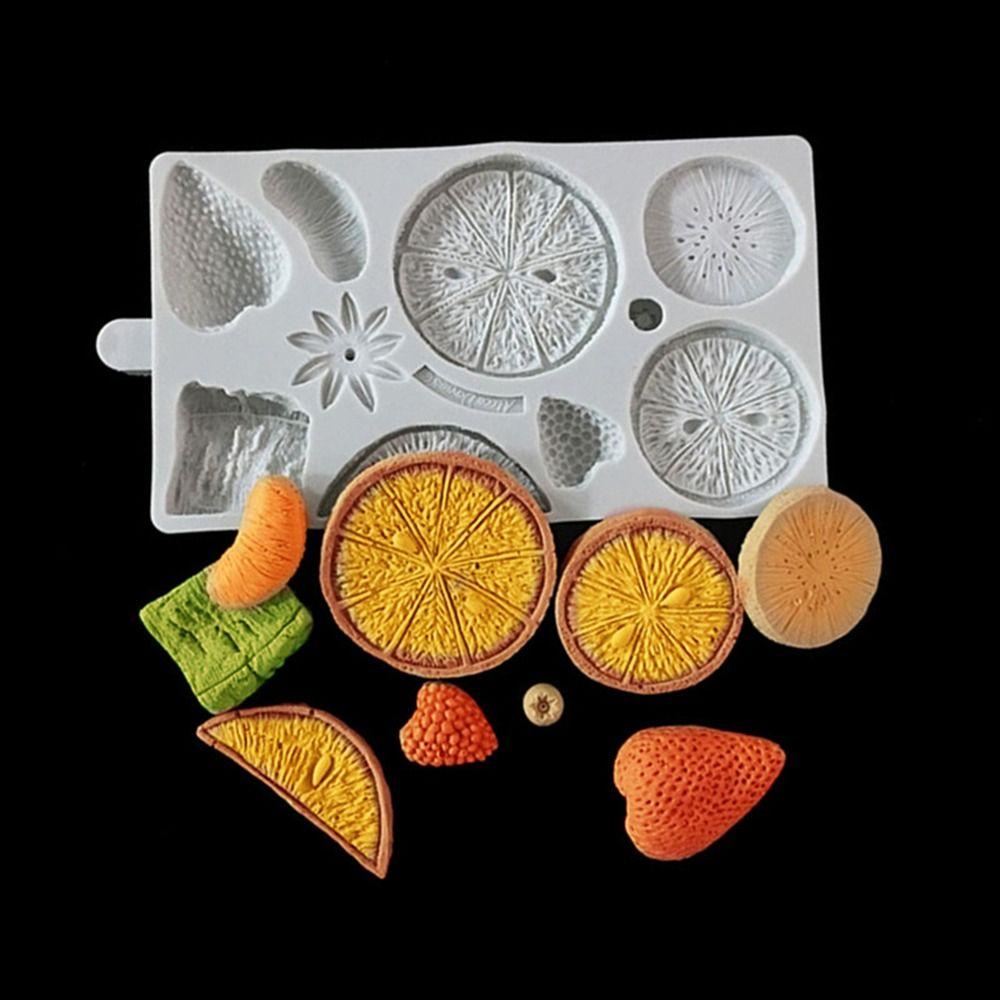 

Raspberry Kiwi Tangerine Fruit Shaped Chocolate Mold Cake Decorating Tool Sugarcraft Candy Mould белый