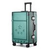 TieXueLing Commemorative Military Green Aluminum Frame Hardshell Suitcase
