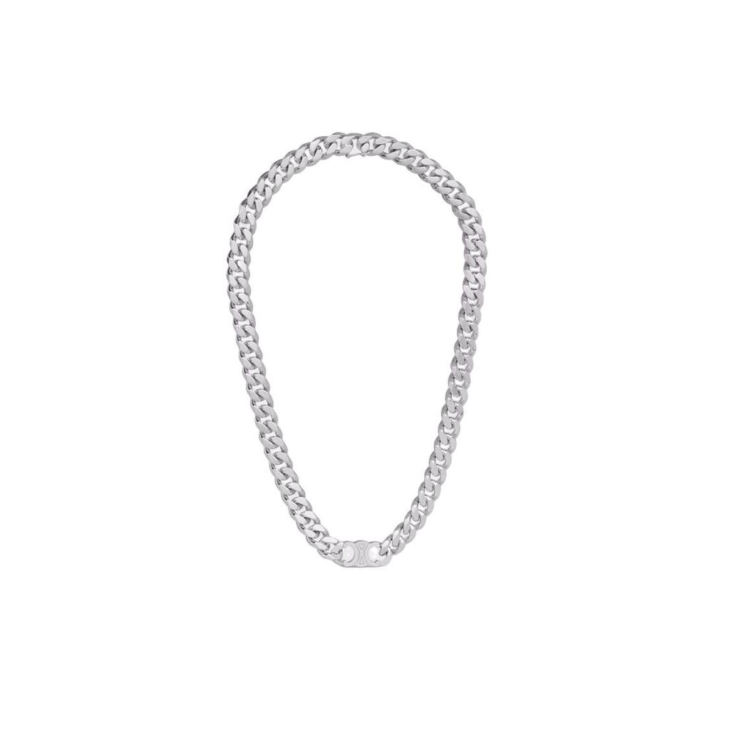 Celine Triomphe Fashion Versatile Minimalist Brass Necklace Men Necklace 460JF6BRA-36SI