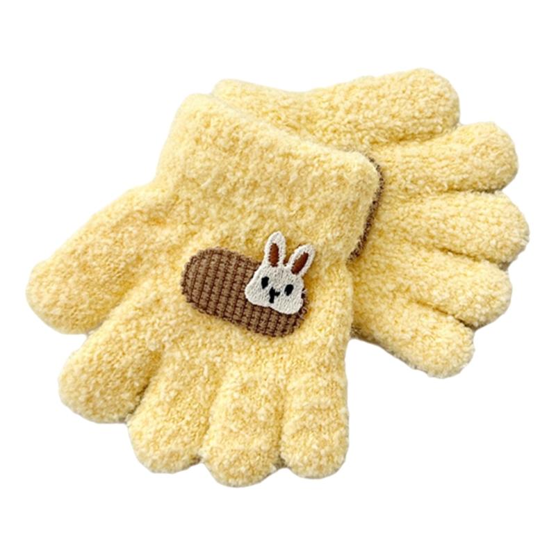 Cosy Winter Gloves for Kids Ages 1 To 3 Year Soft and Warm Five Finger Mittens 69HE