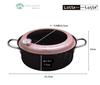 Maruyama Latte Tempura Pot 22cm with Thermometer and Hood IH Compatible Gas Stove Compatible Iron Deep Fryer Tempura Pot Made in Japan LA-22T