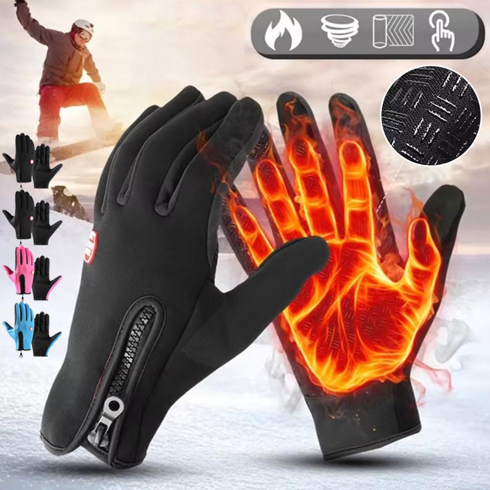 Winter Warm Cycling Gloves Bicycle Warm Full Finger Glove Waterproof Outdoor Bike Skiing Fishing Motorcycle Riding