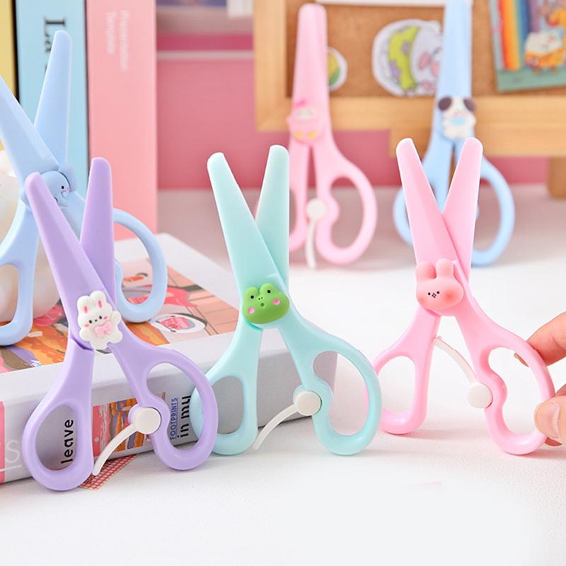 Tesoura de Papel Desenho Animado Para Crianças Coração Fofo Feminino Segura Para Crianças Não Machuca Tesoura de Papel Multifuncional Faca de Artesanato para Estudantes